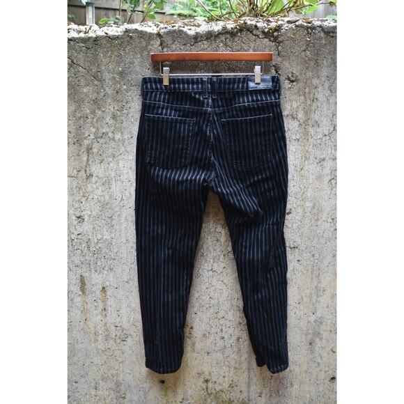 Zara Black Velvet Pinstripe Pants – Size 32 (Men's) – Slim Fit Corduroy - Picture 2 of 5